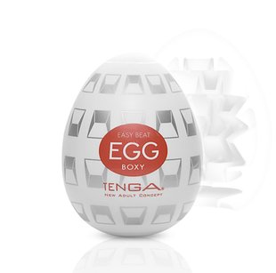 Мастурбатор-яйцо - Tenga Egg Boxy с геометрическим рельефом