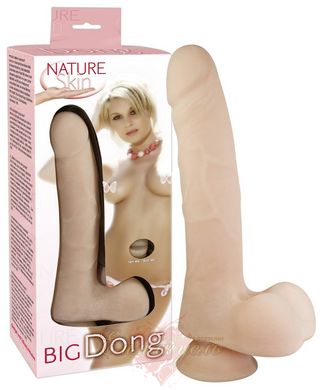 Phalloimitator with scrotum - Nature Skin Big Dong