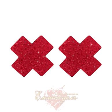 Пестиси у формі хрестів - TABOOM Nipple X Covers, червоні