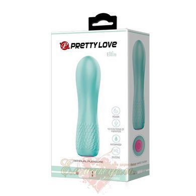 Вібратор - Pretty Love Elfin, 12 режимів, зарядка через USB, зелений колір BI-014546 фото