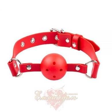 Кляп - Breathable ball gag plastic, light red