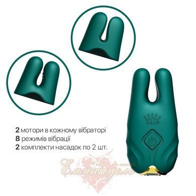 Смарт-вибратор для груди Zalo Nave Turquoise Green &ndash; пульт дистанционного управления, управление через приложение SO7488 фото