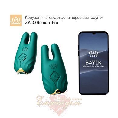 Смарт-вибратор для груди Zalo Nave Turquoise Green &ndash; пульт дистанционного управления, управление через приложение SO7488 фото