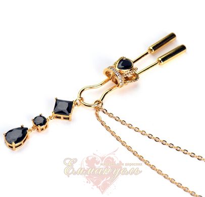 UPKO Crown and dangling side decorations chain nipple clamps