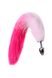 Butt plug - Metal By Toyfa with white-pink tail, metal, silver, 45 cm, ø 2.7 cm