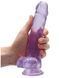 Прозорий фалоімітатор на присосці - Realrock Dildo 8" Purple 62530036-REA092PUR фото 2