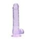 Прозорий фалоімітатор на присосці - Realrock Dildo 8" Purple 62530036-REA092PUR фото 1