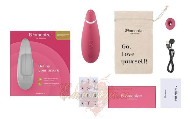 Вакуумный клиторальный стимулятор - Womanizer Premium 2 - Raspberry, функции Autopilot и Smart Silenc W44081 фото
