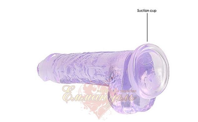 Прозорий фалоімітатор на присосці - Realrock Dildo 8" Purple 62530036-REA092PUR фото