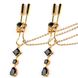 UPKO Crown and dangling side decorations chain nipple clamps