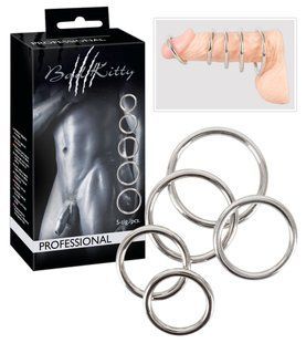 Erection rings - Bad Kitty Set of 5 Metal Rings 61325261770000 &mdash; photos
