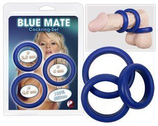 Эрекционные кольца - Blue Mate Cockring Set 3er 61325214770000 фото