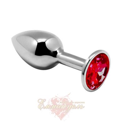 Анальная металлическая пробка с кристаллом - Alive Mini Metal Butt Plug Red L