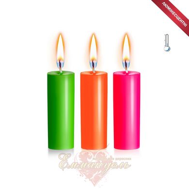 Set of wax candles low temperature, luminescent - Art of Sex size S 10 cm (3 pcs)