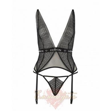 Напівпрозорий корсет Passion Exclusive Mirajane Corset, чорний, S/M PS26408 фото