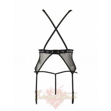 Напівпрозорий корсет Passion Exclusive Mirajane Corset, чорний, S/M PS26408 фото