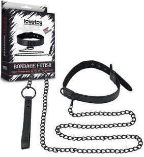 Bondage Bondage Fetish Black Matt Collar With Leash 6452LVTOY686 &mdash; photos