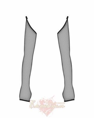 Длинные черные перчатки из мелкой сетки Nesari Obsessive XS/S &mdash; аксессуар для чувственного образа 411616 фото