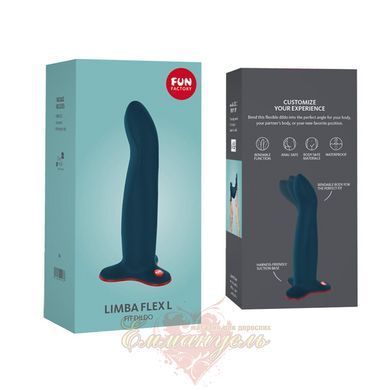 Фалоімітатор - Fun Factory LIMBA FLEX L, колір морської хвилі, гнучкий, з ефектом пам&rsquo;яті, підходить для точки G SX0996 фото