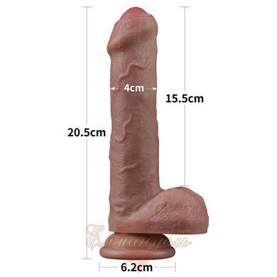 Фаллоимитатор - 8'' DUAL LAYERED SILICONE COCK 66-LV411043 фото