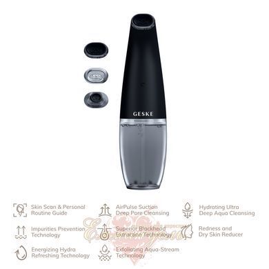 Очищающее устройство для лица GESKE Aqua-Stream Face Cleanser 8в1 black HB0396 фото