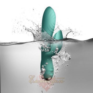 Вібратор-кролик - Rocks Off Every Girl Teal, два мотора, різнобарвна LED-підсвітка, потужний SO2395 фото