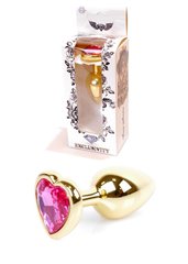 Анальная пробка - Jewellery Gold Heart PLUG Pink, S