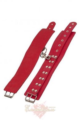 Кайдани - Leather Restraints Leg Cuffs, red