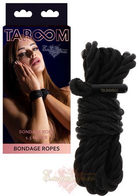 Бондажная веревка - Taboom Bondage Rope 1.5 meter 7 mm, Чёрный