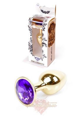 Анальная пробка - Jewellery Gold PLUG Purple, S