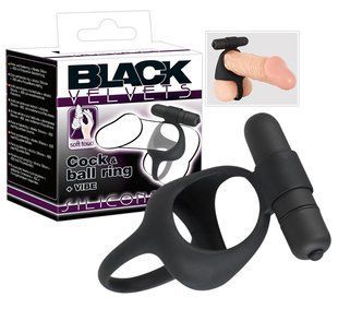 Эрекционное кольцо - Black Velvets Cock & Ball Ring vibrierender Penis- und Hodenring 61325859550000 фото