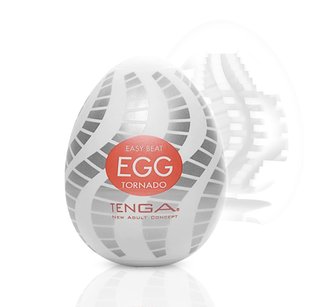 Мастурбатор-яйцо - Tenga Egg Tornado со спирально-геометрическим рельефом