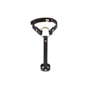 Пара браслетов на запястье и палец Bijoux Indiscrets MAZE Hand Bracelet Harness Black, экокожа SO2679 &mdash; photos