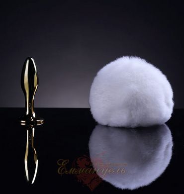 Анальная пробка с помпоном - UPKO Rabbit Fur Bunny Tail Small Butt Plug