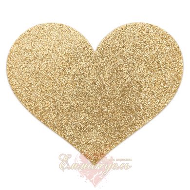 Пестис - стікіні - Bijoux Indiscrets - Flash Heart Gold, наклеки на соски