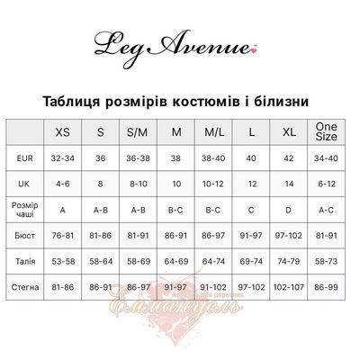 Блестящий комплект бра и юбка с чулками Leg Avenue, One Size, черный SX1750 фото