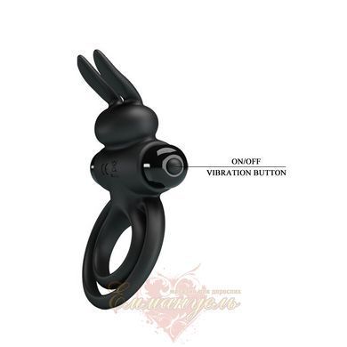 Cock ring - Pretty Love Vibro Penis Ring Bunny III Black 6603BI0729 &mdash; photos