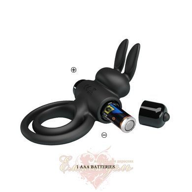 Cock ring - Pretty Love Vibro Penis Ring Bunny III Black 6603BI0729 &mdash; photos