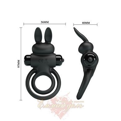 Cock ring - Pretty Love Vibro Penis Ring Bunny III Black 6603BI0729 &mdash; photos