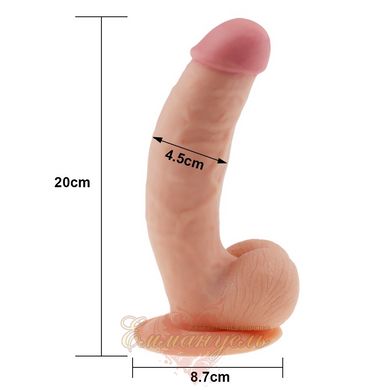 Phalloimitator with scrotum - Dildo The Ultra Soft Dude 8,5" Flesh