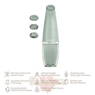 Очищающее устройство для лица GESKE Aqua-Stream Face Cleanser 8в1 green HB0398 фото
