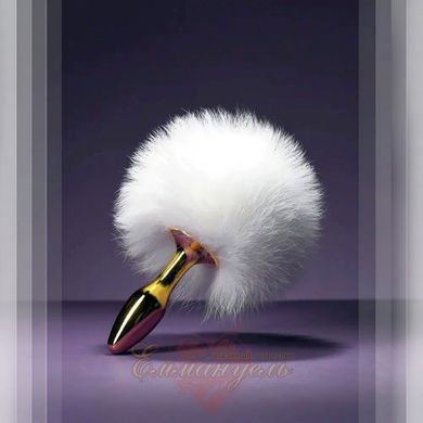 Анальная пробка с помпоном - UPKO Rabbit Fur Bunny Tail Small Butt Plug