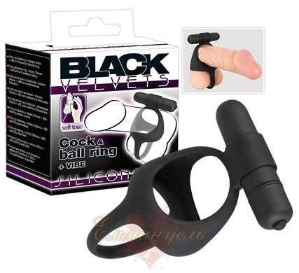 Эрекционное кольцо - Black Velvets Cock & Ball Ring vibrierender Penis- und Hodenring