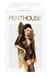 Bodystocking - Penthouse High stakes S/L Black, mini dress, floral decor, plunging neckline, stockings