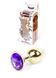 Анальна пробка - Jewellery Gold PLUG Purple, S
