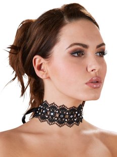 Чокер - 2450186 Stickereihalsband mit Strass