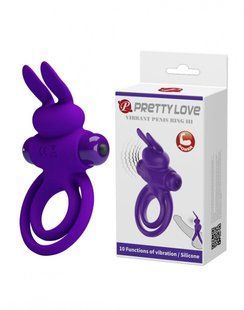Cock ring - Pretty Love Vibro Penis Ring Bunny III Blue 6603BI-210206-1 &mdash; photos