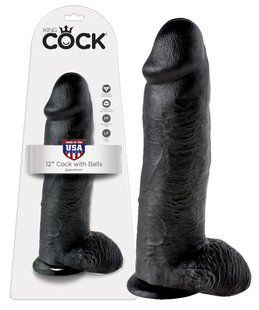 Phalloimitator with scrotum - King Cock 12 inch Balls Black Dildo 61325327200000 &mdash; photos