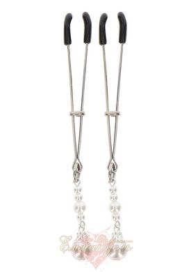 Nipple clips - Taboom Tweezers With Pearls, Silver