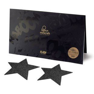 Pistis - stikini - Bijoux Indiscrets - Flash Star Black, наклейки на соски SO2339 &mdash; photos